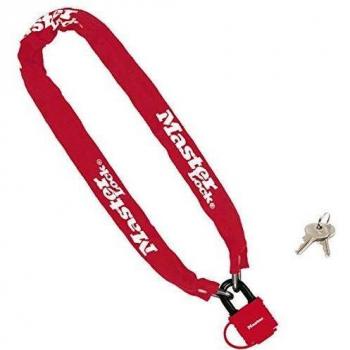 MASTER LOCK 8390EURDPROCOLR Candado, Llave, 90 cm Cadena, Rojo, Electrica, Bicicleta Montaña, Unisex