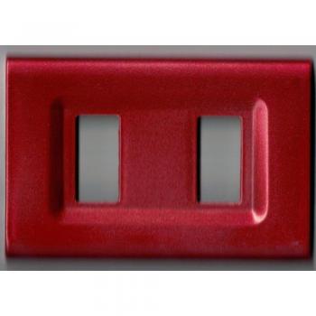 Placas ABS Magic Elite Bticino Compatibles Color Rojo Metalizado - 4 Foros