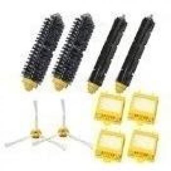LOVE(TM)Cepillo de cerdas del cepillo batidor y flexible y filtros HEPA y 3-Armed lateral paquete de cepillo kit para Robot serie 700 760 770 780 790 Aspiracion