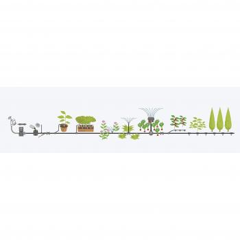 Gardena 13000-20 Set S: el prácticoSet de Inicio con Sistema Micro-Drip para 5 Plantas en Maceta, riego automático Que Ahorra Agua, Estándar