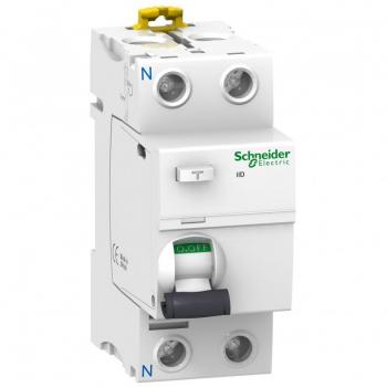 Schneider Electric A9R10225 iID Interruptor Diferencial, Clase AC, 2P, 25A, 10mA, 73.5mm x 36mm x 91mm, Blanco