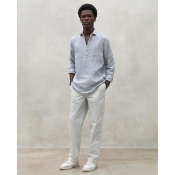Camisa de hombre Ecoalf Polino azul claro, casual, manga larga, cuello recortado y costura francesa (XXL) 2024
