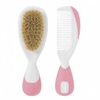 Cepillo y Peine Chicco Pelo Natural Rosa