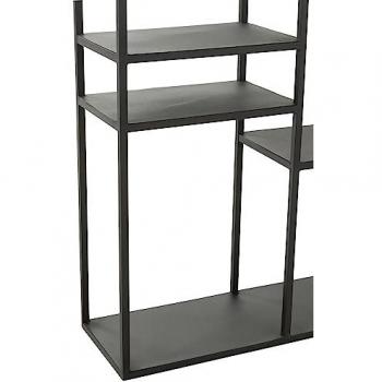 Estantería Asimétrica de Metal Negro con Tablas Desiguales - 110 cm