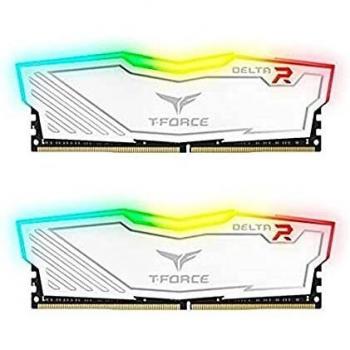 TEAMGROUP Team T-Force Delta RGB DDR4 - Memoria para Videojuegos, 2 x 8 GB, 3200 MHz, 288 Pines DIMM, Color Blanco