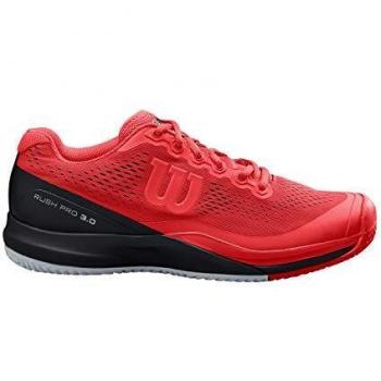 Wilson Rush Pro 3.0, Zapatilla de Tenis para Todo Tipo de Terreno, tenistas de Cualquier Nivel para Hombre, Rojo/Negro, 48 EU