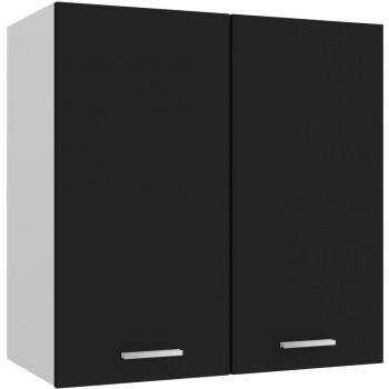 Armario colgante de cocina de aglomerado negro 60x31x60 cm