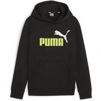 Puma Jersey ESS+ 2 COL BIG LOGO HOODIE FL B para niño, sudadera con capucha en color negro, talla 6