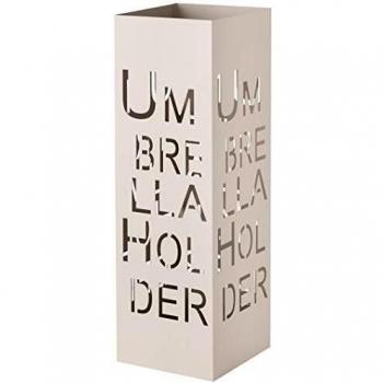 Baroni Home - Paragüero cuadrado de metal con incrustación Umbrella Holder 15,5 x 15,5 x 49 cm con gancho y bandeja para la lluvia extraíble