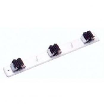 Brinox B70660D - Cuelga escobas con rodillos, 42 x 5 x 4,2 cm, color lacado blanco