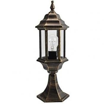 Sobremuro Exterior Aluminio Pollux Neg/oro Ip44 Fabrilamp