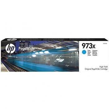 HP 973X F6T81AE, Cian, Cartucho de Tinta de Alta Capacidad PageWide Original, de 7.000 páginas, compatible con impresoras de inyección de tinta HP PageWide Pro 452dn, 452dw, 452dwt y MFP 477dw