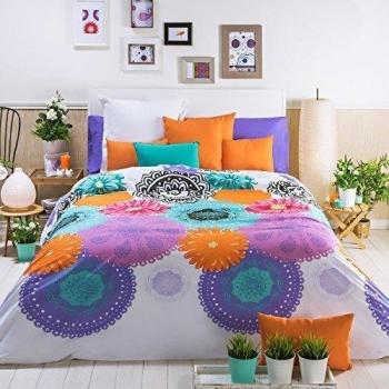 San Carlos Tahiti - Juego funda nórdica, para cama de 150/160, color blanco