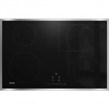 Miele KM 7210 FR Placa de Inducción Eléctrica, 4 Zonas de Cocción con 1 Extensible, Control Táctil, 75 cm Ancho, Marco Cerquillo Perimetral