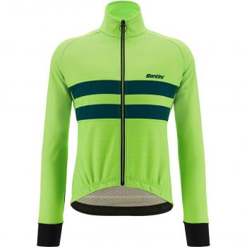 Maillot de hombre Santini Colore Halo - Corte Classic - Verde Fluor Turquesa