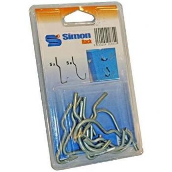 Simonrack 90320000039 - Blister de 10 ganchos sencillos para panel perforado