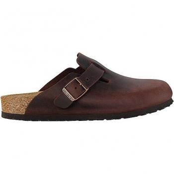 Birkenstock Boston Oiled Leather Sandal - Habana, Size UK 9, Unisex Clogs, Brown, Regular Fit