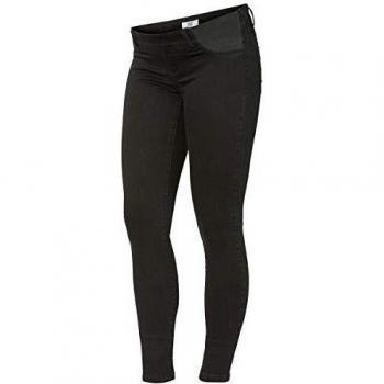 MAMALICIOUS Mllola Slim Jeans W. Elastic A. Pantalón, Black Denim, 33/32 para Mujer