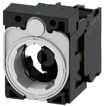 Soporte de fijación con LED verde 6-24V, plástico, 1NO para 3 módulos