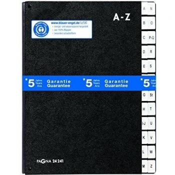 Carpeta de escritorio PAGNA, DIN A4, 24 compartimentos, A - Z, negro