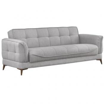 Sofá cama de 3 plazas convertible clic-clac en tela gris PODIDA
