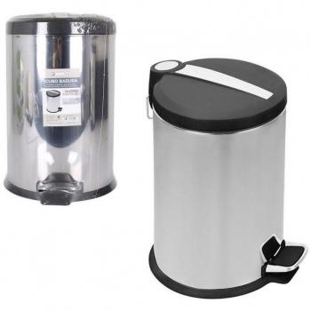 Cubo de basura Confortime Plateado 12 L - Diseño Elegante y Resistente, con Capacidad Ampliada y Tapa Antiolores