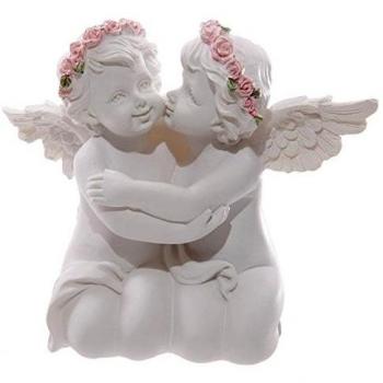 Cherub pareja con de rosas