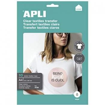 APLI 4128 - Papel Transfer Ropa Blanca 10 Hojas