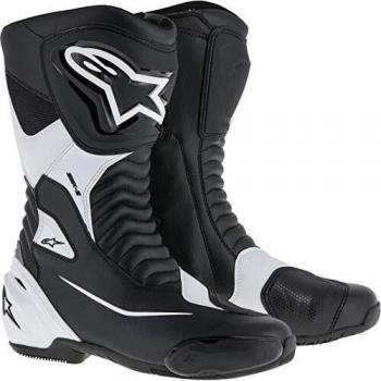 Alpinestars SMX S Motorcycle Boots - Black/White Size 50