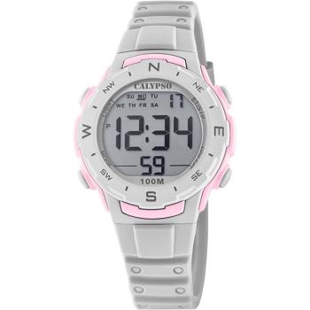 Reloj Calypso Digital Crush K5801/1 Infantil con Correa de Caucho Multicolor y Caja de Caucho Gris