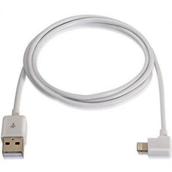 NANOCABLE 10.10.0501-W - Cable Lightning acodado a USB 2.0, Lightning/M-USB A/M, Macho-Macho, Blanco, 1mts