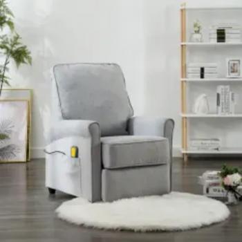 Silla de masaje de tela gris claro