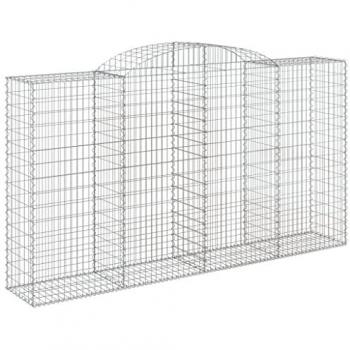 Cestas gaviones 15 uds forma de arco hierro galvanizado 300x50x160/180 cm