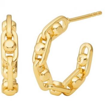 Pendientes de aro Premium Michael Kors Astor Link en plata de ley dorada MKC171100710
