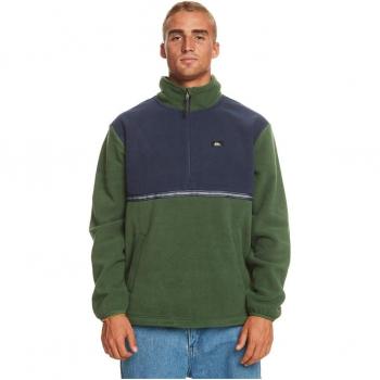 Quiksilver - Sudadera de hombre Taped Off con forro polar, media cremallera, diseño moderno y cómodo