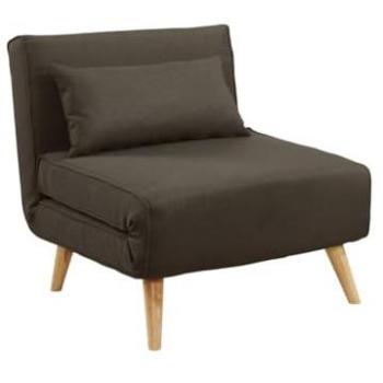 Sillón cama POSIO de tela - Marrón topo