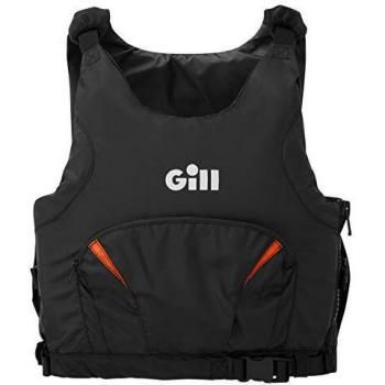 Gill Pro Racer Side Zip 50N Kayak Dinghy Sailing PFD Buoyancy Aid para Deportes acuáticos - Negro Naranja - Unisex