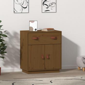 Aparador de madera maciza de pino marrón miel 65,5x40x75 cm - Mueble de Almacenaje de Salón, Buffet para salón, Armario Auxiliar, Armario de Almacenamiento