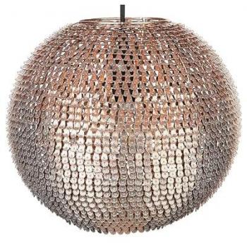 Lámpara Colgante de Metal Cobrizo con Escamas Brillantes - Diseño Glamuroso en Forma de Globo