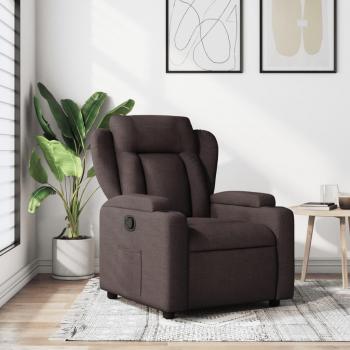 Sillón reclinable de tela marrón oscuro vidaXL con opciones de color gris claro, gris oscuro y negro, diseñado para dormitorio, cómodo y relajante