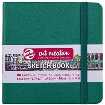 Cuaderno de Bocetos 12x12 cm - 80 Hojas - 140 g/m² - Verde Bosque - Royal Talens
