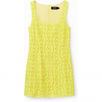 Desigual Yellow Sleeveless Dress - XL, Short Dresses, female, Polyester with Contrasting Details