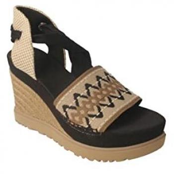 Alpargata UGG Abbot Negra Mujer con Plataforma Alta de Yute - Talla 36