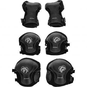 Powerslide Schoner Pro Tri-Pack - Conjunto de protecciones, color negro, talla L