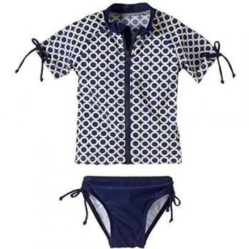 Swimzip Zweiteiler UV Kids kurzer Arm - Summerfun - Traje de baño, color azul / blanco, talla DE: 1.5-2 Jahr