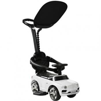 Correpasillos 3 en 1 AIYAPLAY Bentley Bentayga para Bebés de 12-36 Meses, con Asa de Empuje y Toldo Desmontables, Música y Bocina, color Blanco, dimensiones