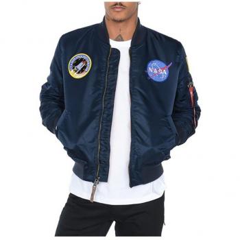 Alpha Industries MA-1 VF NASA Classic Bomber Jacket, Male, Blue, Size: M
