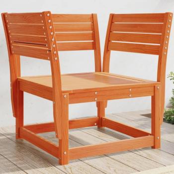 Silla de jardín madera maciza de pino marrón cera 83x73x78 cm