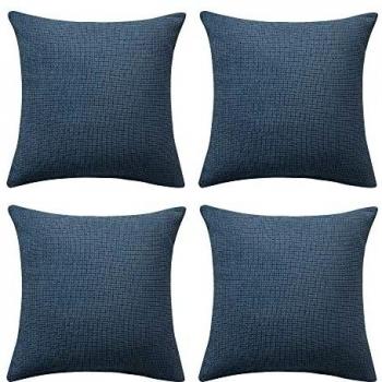 Amazon Brand - Umi Fundas de Cojin Impermeable Protegedor 4 Piezas 40x40cm Azul Oscuro