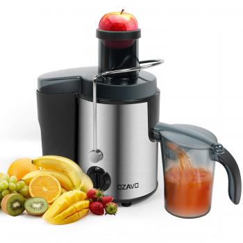 OZAVO Licuadora para Verduras y Frutas Acero Inoxidable Batidora Licuadoras Multifuncional Exprimidor y Extractor de Zumos, Jarra de 350ml, Libre de BPA, 400W, Motor de Dos Velocidades